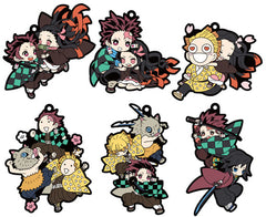 Tanjiro Kamado, etc. Demon Slayer: Kimetsu no Yaiba Buddycolle Rubber Mascot All 6 Types Set Key Ring [USED]