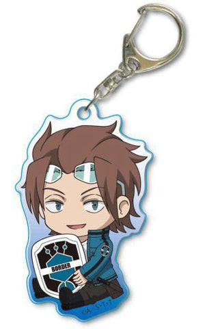 Yuichi Jin World Trigger Gyugyutto Acrylic Key Chain Key Ring [USED]