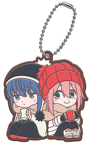 Rin Shima Nadeshiko Kagamihara Laid-Back Camp Capsule Rubber Mascot 2 Key Chain [USED]