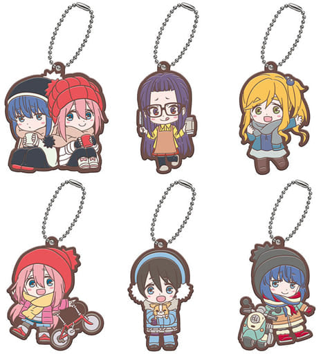 Ena Saitou, etc. Laid-Back Camp Capsule Rubber Mascot 2 All 6 Types Set Key Chain [USED]