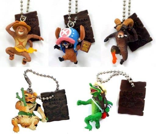 Monkey D. Luffy, etc. One Piece x Toshio Asakuma Artist Special Swing All 5 Types Set Key Chain [USED]