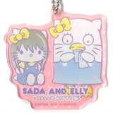 Kotarou Katsura Elizabeth Kitty Gintama X Sanrio Characters Acrylic Keychain Sanrio Characters Cafe Limited Key Chain [USED]