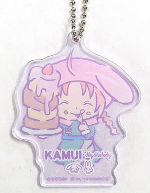 Kamui Gintama X Sanrio Characters Acrylic Keychain Sanrio Characters Cafe Limited Key Chain [USED]