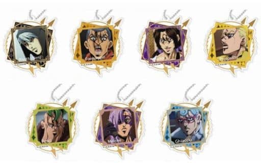 Risotto Nero, etc. JoJo's Bizarre Adventure Part 5: Golden Wind Decofure Acrylic Keychain Vol.2 Assassin Team All 7 Types Set Key Chain [USED]