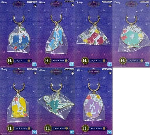 Snow White, etc. Disney Ichiban Kuji Disney Aladdin Disney Princess Metal Charm Prize H All 7 Types Set Charm [USED]