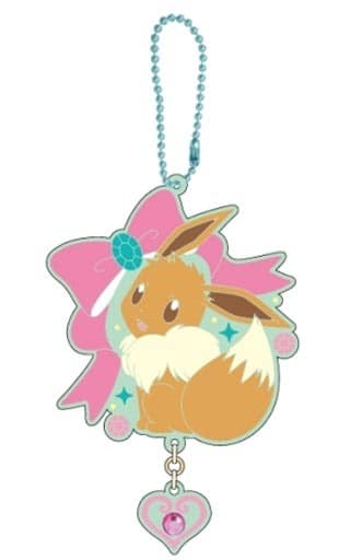 Eevee Pokemon Kirakira Jewel Rubber Mascot Key Chain [USED]
