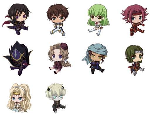 Karen Kouzuki, etc. Code Geass Lelouch of the Re;surrection Petanko Trading Acrylic Straps All 10 Types Set Key Chain [USED]