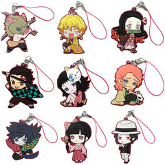 Tanjiro Kamado, etc. Demon Slayer: Kimetsu no Yaiba Metsu! Capsule Rubber Mascot Capsule Rubber Mascot All 9 Types Set Key Chain [USED]