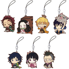 Tanjiro Kamado, etc. Demon Slayer: Kimetsu no Yaiba ViVimus Rubber Charm All 7 Types Set Key Chain [USED]