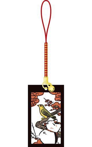 Nyanko-sensei Bird Natsume's Book of Friends Netsuke Collection Hanafuda Key Chain [USED]