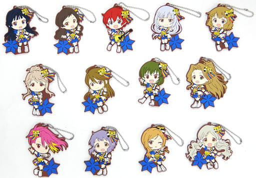 Shizuka Mogami, etc. Stars Ver. THE IDOLM@STER Million Live! Ichiban Kuji Harmony Festival!! Kyun Chara Illustrations Rubber Charm Prize H All 13 Types Set Charm [USED]