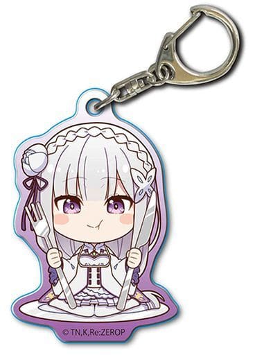 Emilia Re:ZERO -Starting Life in Another World- Gochichara Acrylic Key Chain Key Chain [USED]
