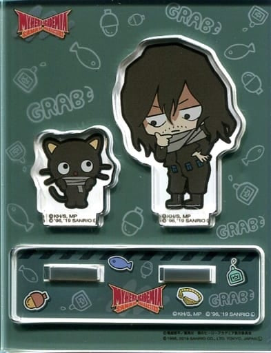 My Hero Academia x Sanrio Characters Shota Aizawa Choco Cat Trading Acrylic Keychain My Hero Academia Sanrio Characters at Tokyu Hands Exclusive Acrylic Stands [USED]