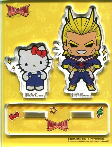 My Hero Academia x Sanrio Characters All Might Hello Kitty Trading Acrylic Keychain My Hero Academia Sanrio Characters at Tokyu Hands Exclusive Acrylic Stands [USED]