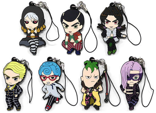 Risotto Nero, etc. JoJo's Bizarre Adventure Part 5: Golden Wind Rubber Strap Collection Vol.2 All 7 Types Set Key Chain [USED]