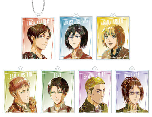 Mikasa Ackerman, etc. Attack on Titan Ani-Art Trading Acrylic Key Chain Vol.2 All 7 Types Set Key Chain [USED]