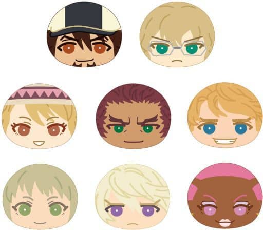 Kaburagi T Kotetsu, etc. Tiger & Bunny Omanjuu Niginigi Mascot All 8 Types Set Key Ring [USED]