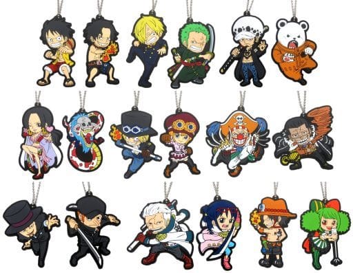 Monkey D. Luffy, etc. One Piece Ichiban Kuji All Star Newly Drawn Rubber Mascot Set Prize N All 9 Types Set Key Chain [USED]