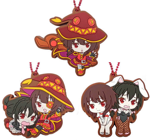 Megumin, etc. KonoSuba: God's Blessing on this Wonderful World! Legend of Crimson Movie Ver. Asoto Prize B All 3 Types Set Key Chain [USED]