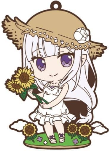 Emilia Sunflower Re:ZERO -Starting Life in Another World- Rubber Strap Collection Summer Key Chain [USED]