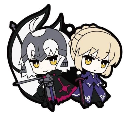 Avenger/Jeanne D'Arc [Alter] Saber/Artoria Pendragon [Alter] Fate/Grand Order Buddycolle Rubber Mascot Key Ring [USED]