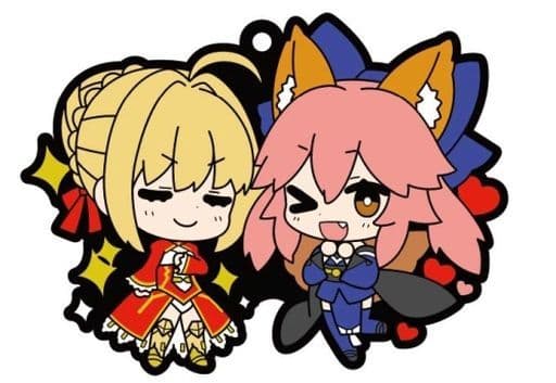 Caster/Tamamo no Mae Saber / Nero Claudius Fate/Grand Order Buddycolle Rubber Mascot Key Ring [USED]