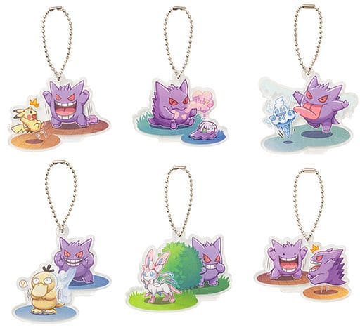Gengar, etc. Pokemon Acrylic Charm Collection Gengar de Hiyari!? Pokemon Center Limited All 6 Types Set Charm [USED]