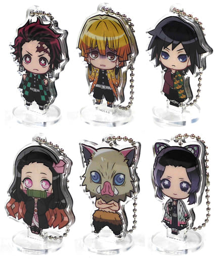 Zenitsu Agatsuma, etc. Demon Slayer: Kimetsu no Yaiba Kokomie Acrylic Figure All 6 Types Set Key Chain [USED]