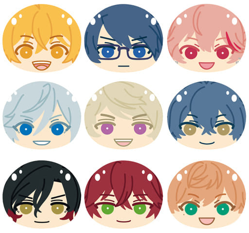Sora Asahi, etc. Dankira!!! Boys, be DANCING! Omanjuu Niginigi Mascot 1 All 9 Types Set Key Ring [USED]