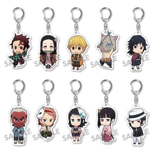 Kanao Tsuyuri, etc. Demon Slayer: Kimetsu no Yaiba Trading Acrylic Key Chains All 10 Types Set Key Chain [USED]