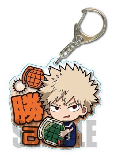 Katsuki Bakugo My Hero Academia Gyugyutto Choi Deka Acrylic Key Chain Gym Clothes Ver. Key Ring [USED]