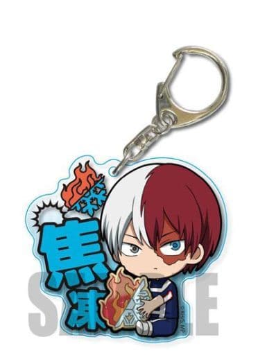 Shoto Todoroki My Hero Academia Gyugyutto Choi Deka Acrylic Key Chain Gym Clothes Ver. Key Ring [USED]