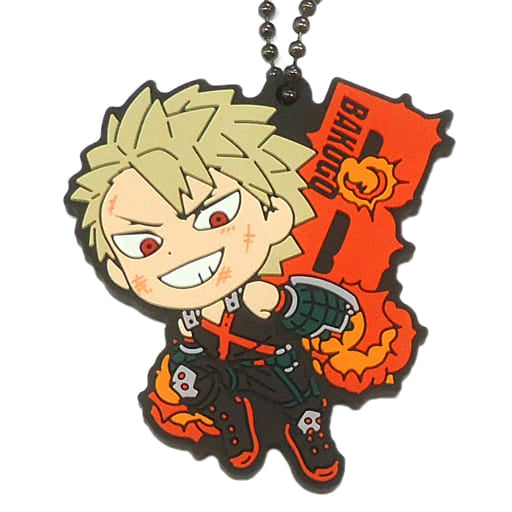 Katsuki Bakugo My Hero Academia Ichiban Kuji Boy Meets... Kyun Chara Illustrations Rubber Ball Chain Keychain Prize G Key Ring [USED]