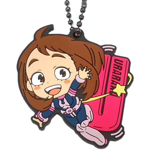 Ochaco Uraraka My Hero Academia Ichiban Kuji Boy Meets... Kyun Chara Illustrations Rubber Ball Chain Keychain Prize G Key Ring [USED]