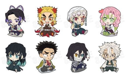 Mitsuri Kanroji, etc. Demon Slayer: Kimetsu no Yaiba Petanko Trading Rubber Strap Hashira Ver. All 8 Types Set Key Chain [USED]