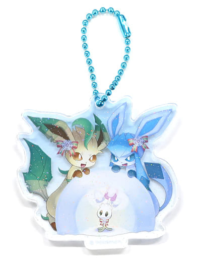 Leafeon Glaceon Morelull Pokemon Pokemon Frosty Christmas Acrylic Charm Collection Pokemon Center Limited Charm [USED]