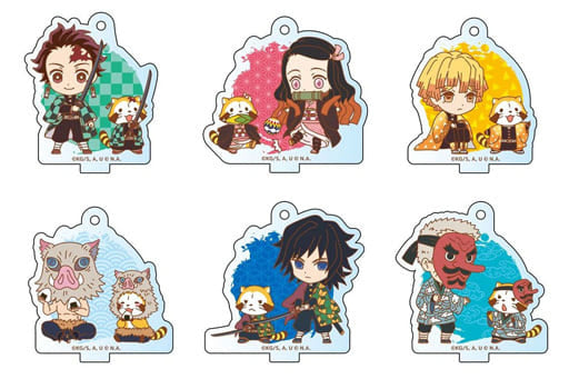 Nezuko Kamado, etc. Demon Slayer: Kimetsu no Yaiba x Rascal Blind Mini Acrylic Key Chain All 6 Types Set Key Chain [USED]