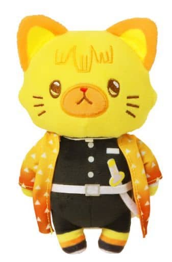 Zenitsu Agatsuma Demon Slayer: Kimetsu no Yaiba Plush Key Chain with Eye Mask withCAT Key Chain [USED]
