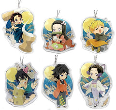 Tanjiro Kamado, etc. Demon Slayer: Kimetsu no Yaiba Random Acrylic Charms ufotable Cafe Moon Viewing Event Limited All 6 Types Set Charm [USED]