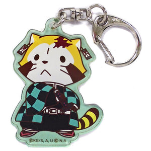 Tanjiro Kamado Demon Slayer: Kimetsu no Yaiba x Rascal the Raccoon Acrylic Key Chain Rascal Ver. Key Chain [USED]