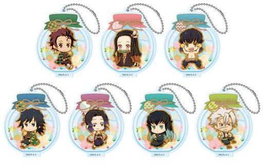Tanjiro Kamado, etc. Demon Slayer: Kimetsu no Yaiba Tojicolle Cookie Acrylic Keychain A Vol.3 All 7 Types Set Key Ring [USED]
