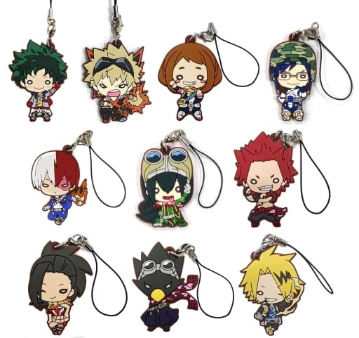 Izuku Midoriya, etc. My Hero Academia Nitotan Survival Rubber Mascot Jump Festa 2020 Limited All 10 Types Set Key Chain [USED]