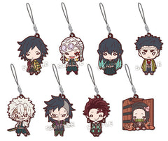 Tanjiro Kamado, etc. Demon Slayer: Kimetsu no Yaiba Nitotan Rubber Mascot Vol.3 All 8 Types Set Key Ring [USED]