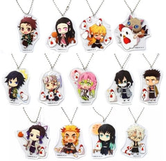 Nezuko Kamado, etc. Demon Slayer: Kimetsu no Yaiba X Lawson Acrylic Key Chain All 13 Types Set Key Ring [USED]