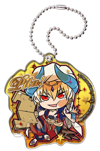 Caster/Gilgamesh Fate/Grand Order: Absolute Demonic Front - Babylonia Pita! Deformed Acrylic Key Chain Key Chain [USED]