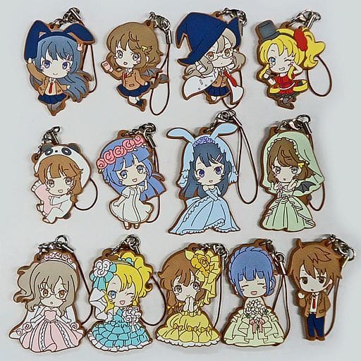Mai Sakurajima, etc. Rascal Does Not Dream of Bunny Girl Senpai Ichiban Kuji Seishun Buta Yaro ni Okuru Heroine-tachi no Aratana Ichimen Rubber Charm Prize F All 13 Types Set Key Chain [USED]