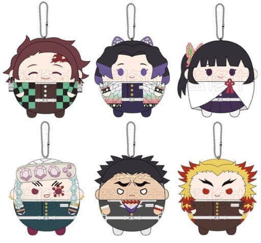 Shinobu Kocho, etc. Demon Slayer: Kimetsu no Yaiba Fuwakororin 2 All 6 Types Set Key Chain [USED]