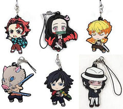 Tanjiro Kamado, etc. Demon Slayer: Kimetsu no Yaiba Capsule Rubber Strap All 6 Types Set Key Chain [USED]