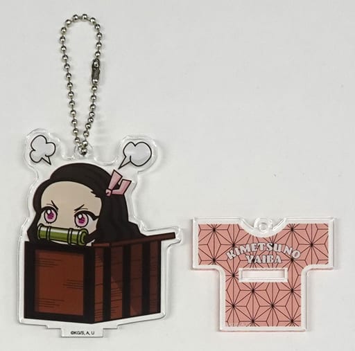 Nezuko Kamado Set of 2 Demon Slayer: Kimetsu no Yaiba X Avail Acrylic Stand Key Chain Key Ring [USED]