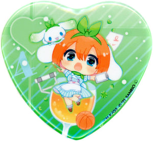 Yotsuba Nakano The Quintessential Quintuplets SS x Cinnamoroll Trading Heart Shaped Can Badge Limitedshop Limited Can Badge [USED]